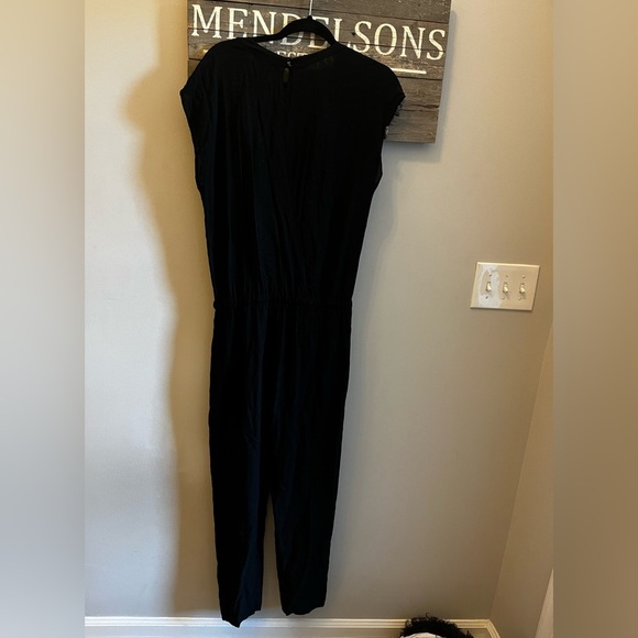 Splendid Black Jumpsuit Sleeveless Drawstring Waist Draped Open Back Size Medium - Picture 5 of 9